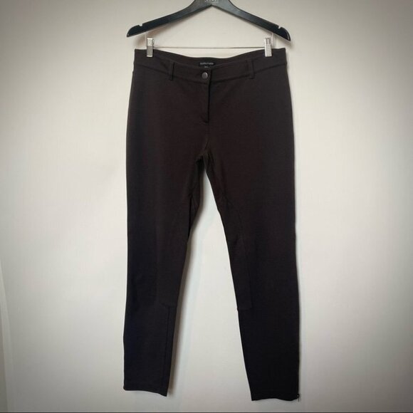 Eileen Fisher Stretchy Ponte Ankle Zip Riding Pants In Brown - Picture 2 of 8